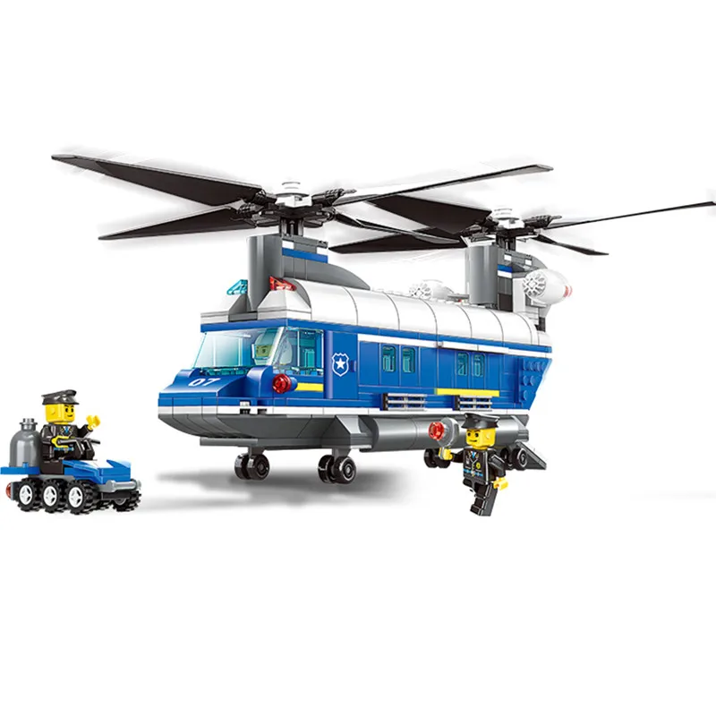 Stavbu modelu auta mesta Heavy-Výťah Vrtuľník 3D blok Vzdelávací model budovy hračky hobby pre deti 5