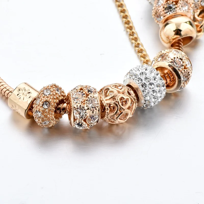 Szelam Luxusné Krištáľové Srdce Kúzlo Náramky & Bangles Zlaté Náramky Pre Ženy Šperky Pulseira Feminina Sbr170020