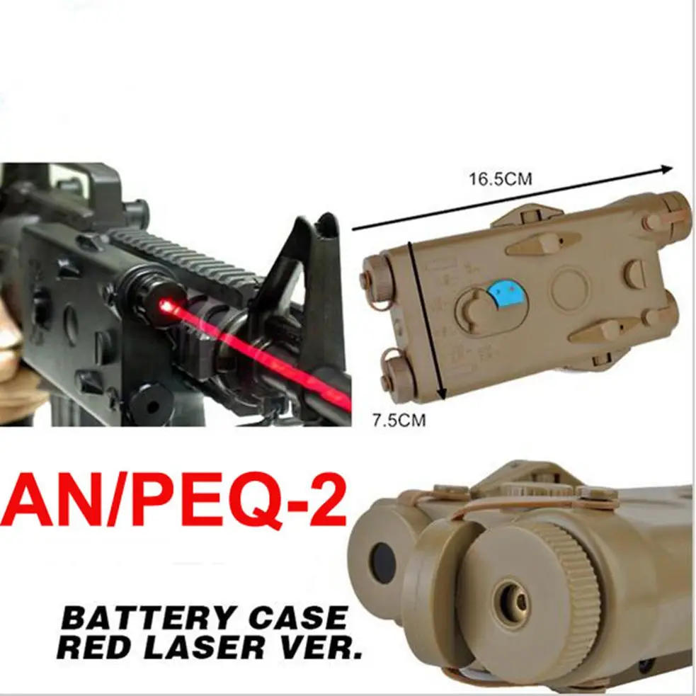 Taktické Airsoft AN/PEQ-2 Batérie Prípade Červeného laseru Verzia Č funkcia PEQ box EX426