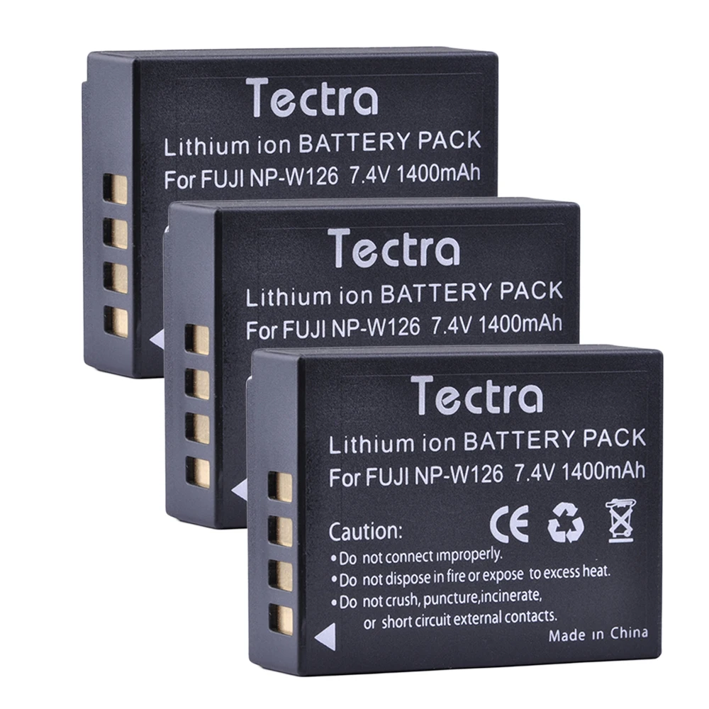 Tectra 3ks NP-W126 Li-ion Batérie Fotoaparátu + LED Displej USB Duálna Nabíjačka pre Fujifilm X-M1 X-M2 E1 E2 A1 X-T1 XT1 HS33 HS30 HS50