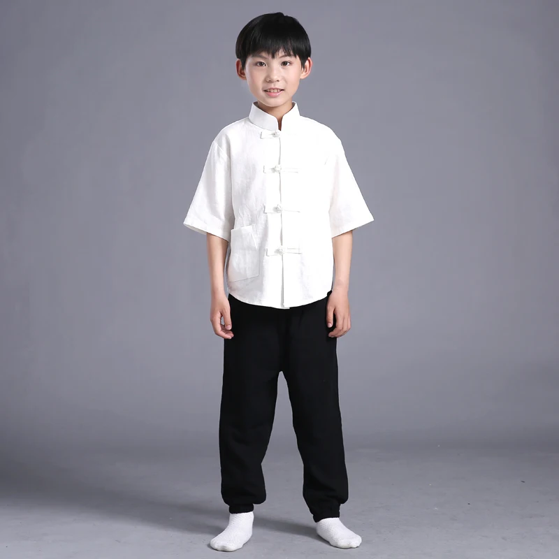 Tričko+nohavice Ľanu Deti Čínskych Ming Kostým Chlapec Čínsky Tunika Vyhovovali Deti Tang Čínskych Ľudových Krojoch Muž Hanfu Tanečných Kostýmov, 89