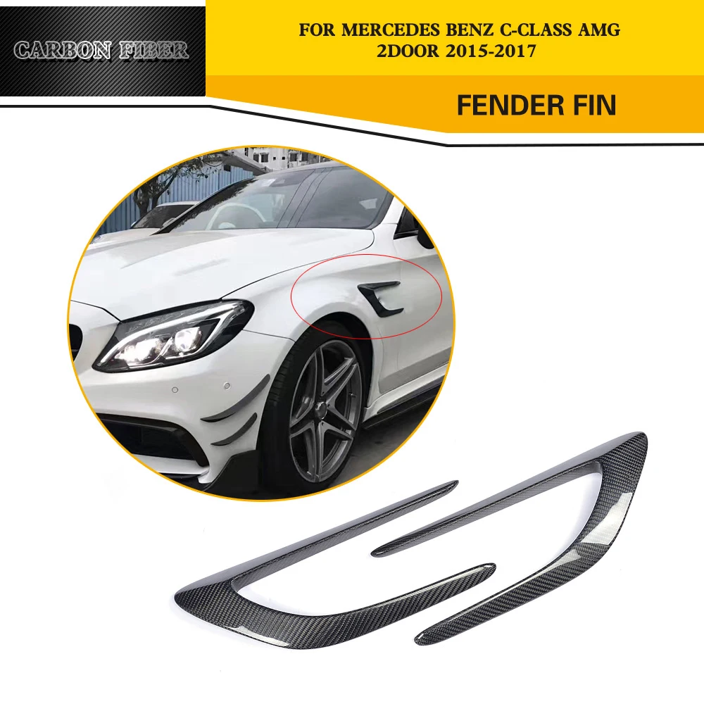 Uhlíkové Vlákna Prednej Strane Blatník Otvory Trim Kopčeky na Mercedes Benz, C-Trieda W205 C63 AMG Coupe-2017