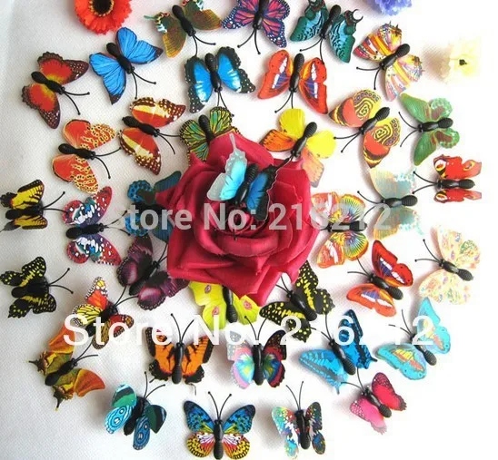 Umelé 3D Butterfly Chladnička Magnet Nálepky Chladnička Magnety Domáce Dekorácie