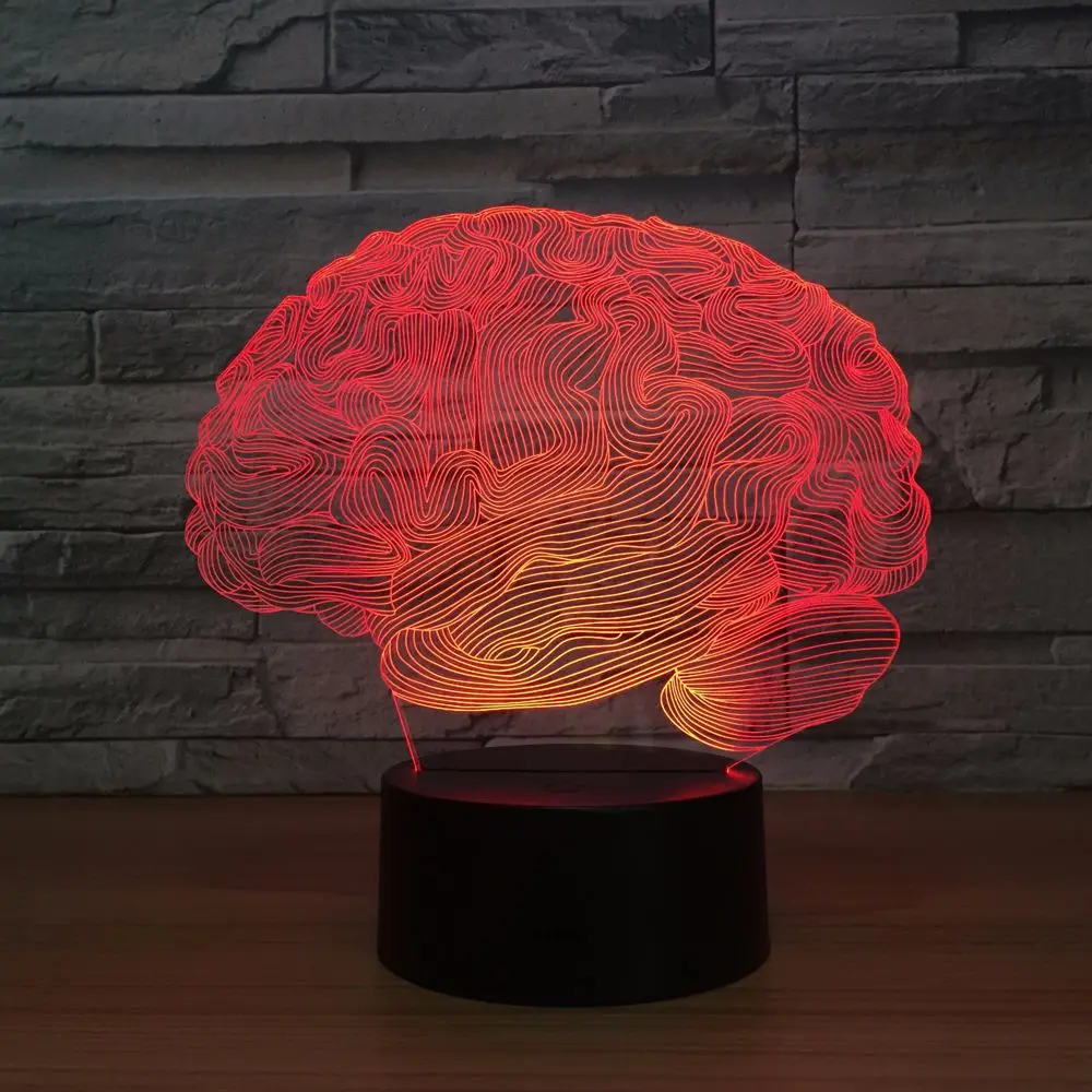 USB Novinka Svetlo Mozgu Carebellum 3D Optické Ilúzie Lampa 7 Farby Nočného Dotykový Stôl Tabuľka Svetlo Home Office Dekor