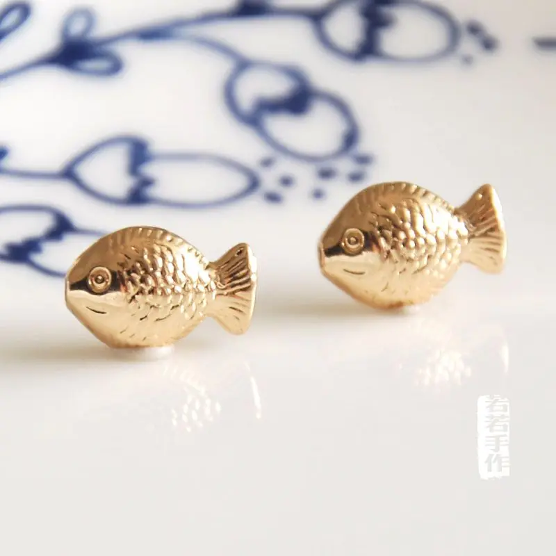 Veľkoobchod 10 ks/veľa zlatá farba ryby, zlaté dištančné šperky robiť plavidlá zistenia DIY pre ženy