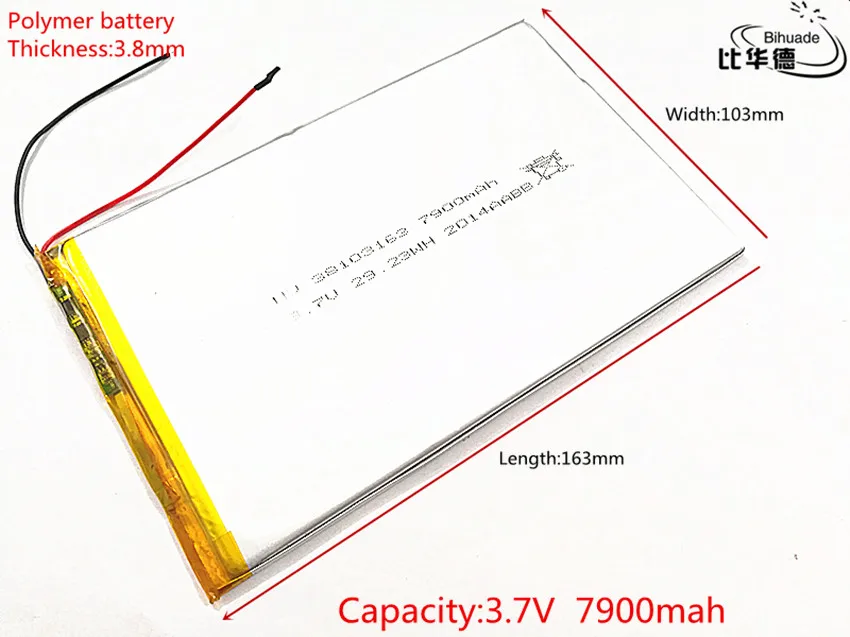 Veľkú kapacitu, 3,7 V 7900mah 38103163 každý tablet univerzálny nabíjateľné lítiové batérie