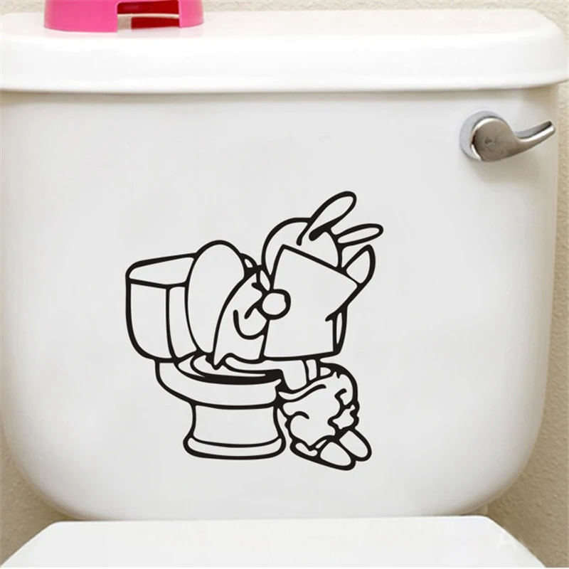 Vtipné Záchode čítať noviny wall Wc Nálepky umývanie Kúpeľňa dvere Výzdoba Pre Domáce Dekorácie 3D Vinyl odtlačkový aršík nálepiek