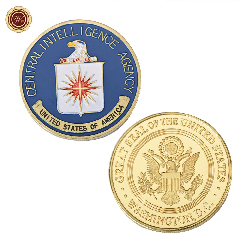 Vysoko Kvalitné NÁS Central Intelligence Agency Mince Veľkoobchod Čistým Zlatom Mince CIA Výzvou Mince 40*3 mm Vojenské Kovové Mince