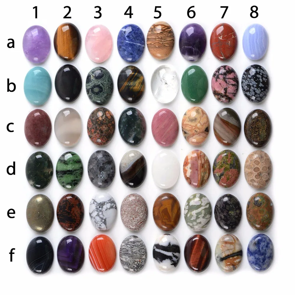 Všetky Prírodné 24pcs Multi-farebné 12x16mm Klenot kameň Oválne Kabíny Cabochon Pre Šperky Robiť Zmiešané veľa