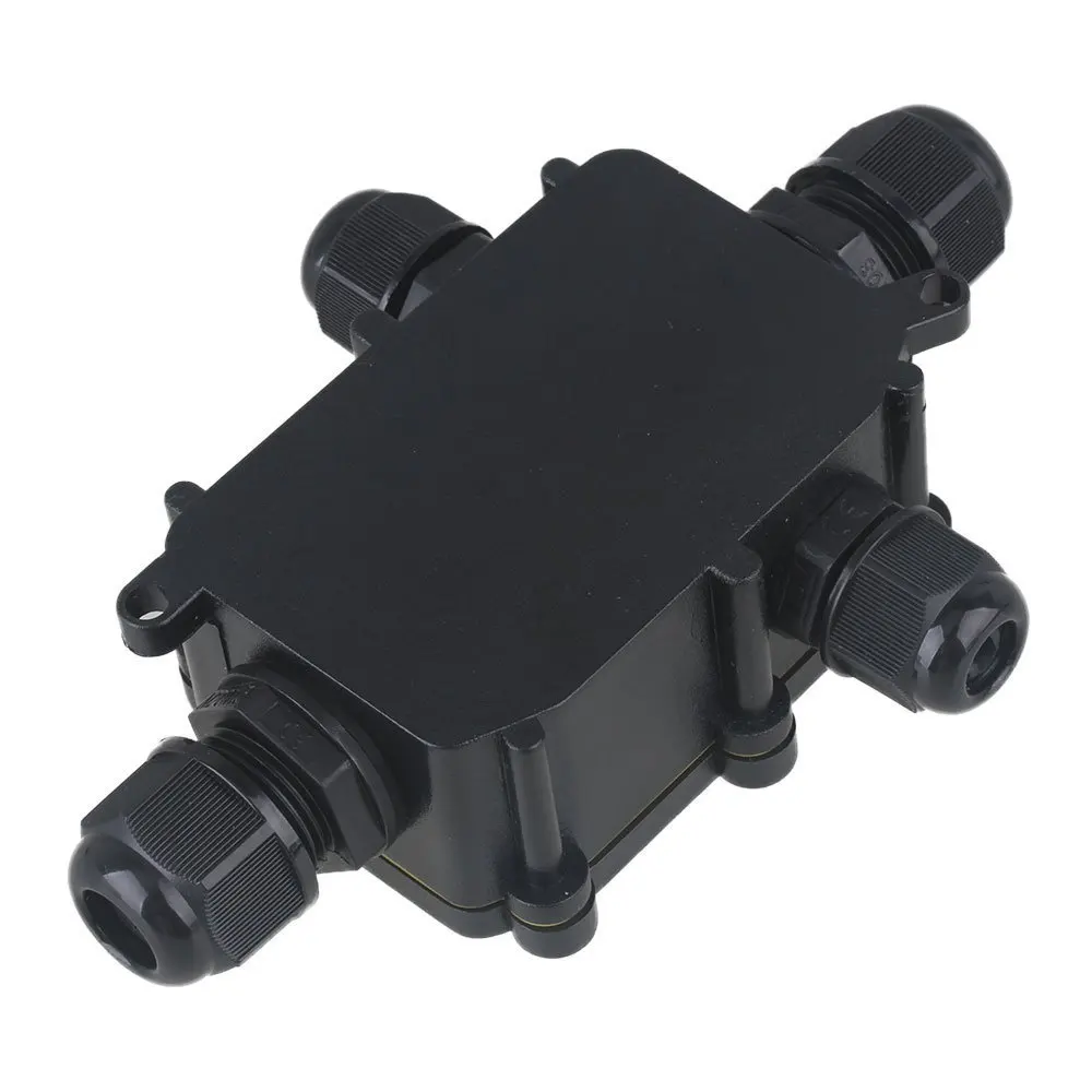 Waterproof Black IP68 Plastové Kábel, Vodič Žľazy Elektrických 4-Kábel Spojovacej skrinke s Terminálové