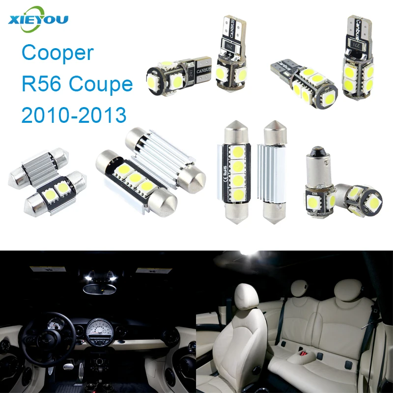 XIEYOU 11pcs LED Canbus Osvetlenie Interiéru Auta Balík Pre Mini Cooper R56 Coupe (2010-2013)