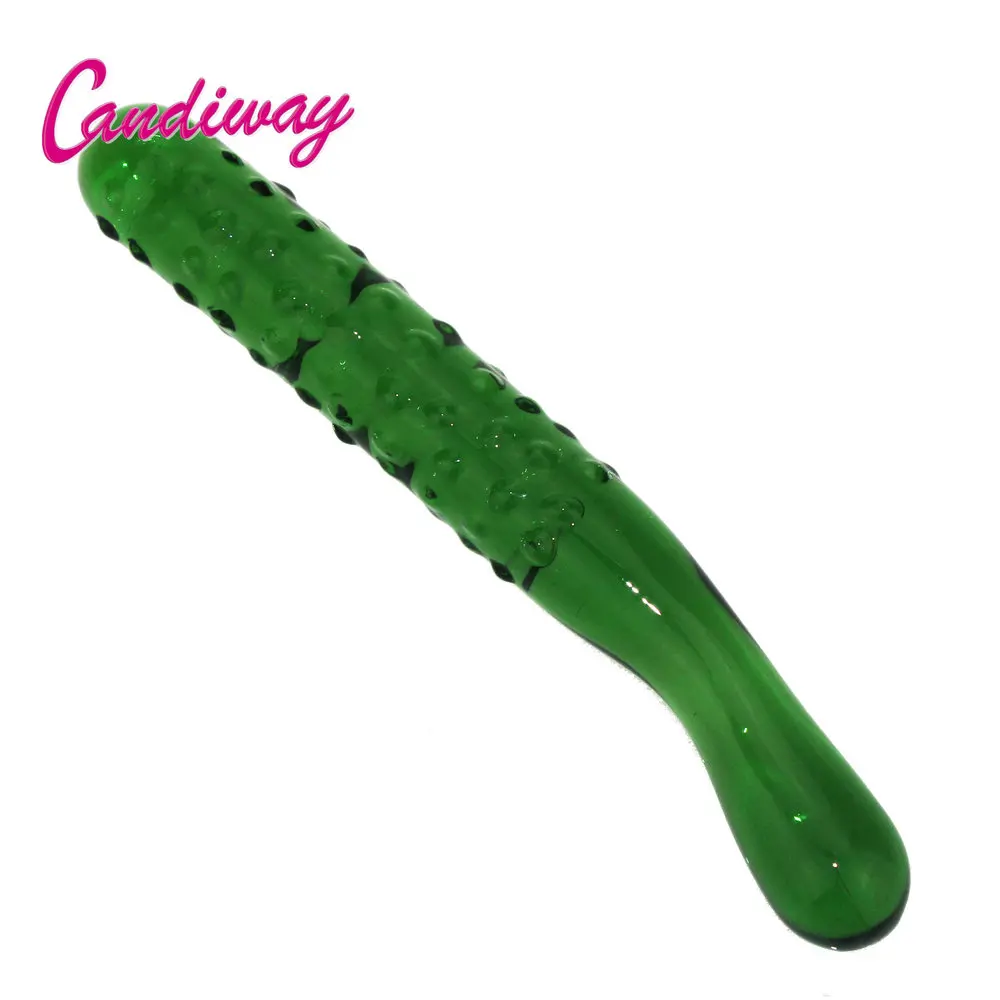 Zelená Cucumbe Tvar Skla Pyrex glass dildo falošné penis crystal análny zadok plug G-spot ženská masturbácia, Sexuálne hračky pre ženy