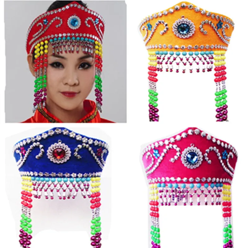 čínsky mongolskej hlavu nosenie mongolsko vlasy príslušenstvo mongolskej klobúk menšiny cosplay príslušenstvo vintage princezná hlavu nosenie