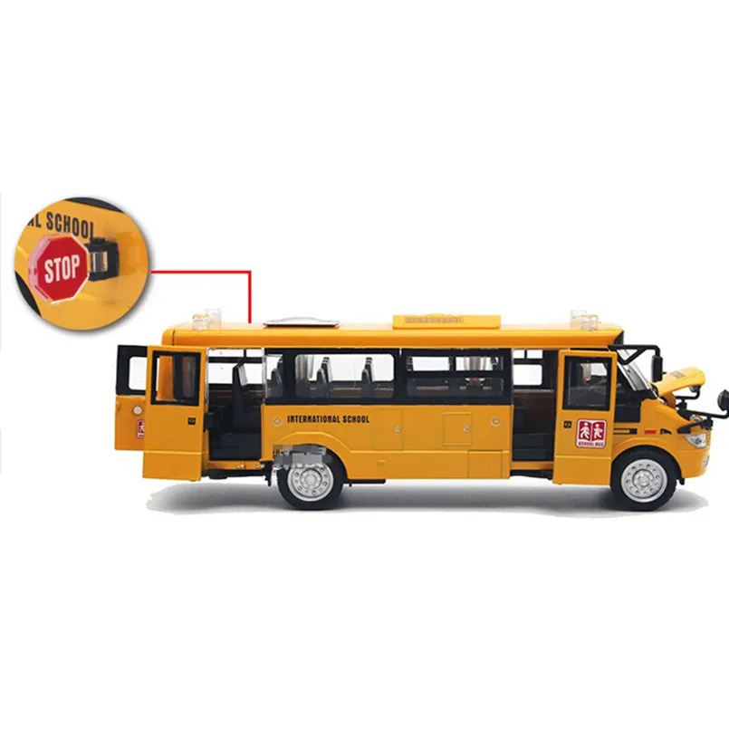 1:32 Rozsahu Autobus Model Školský Autobus Miniatúrne Auto Vzdelávacie Hračky pre Deti,Módne Autobus s Hudbou a Svetlami Funkcie