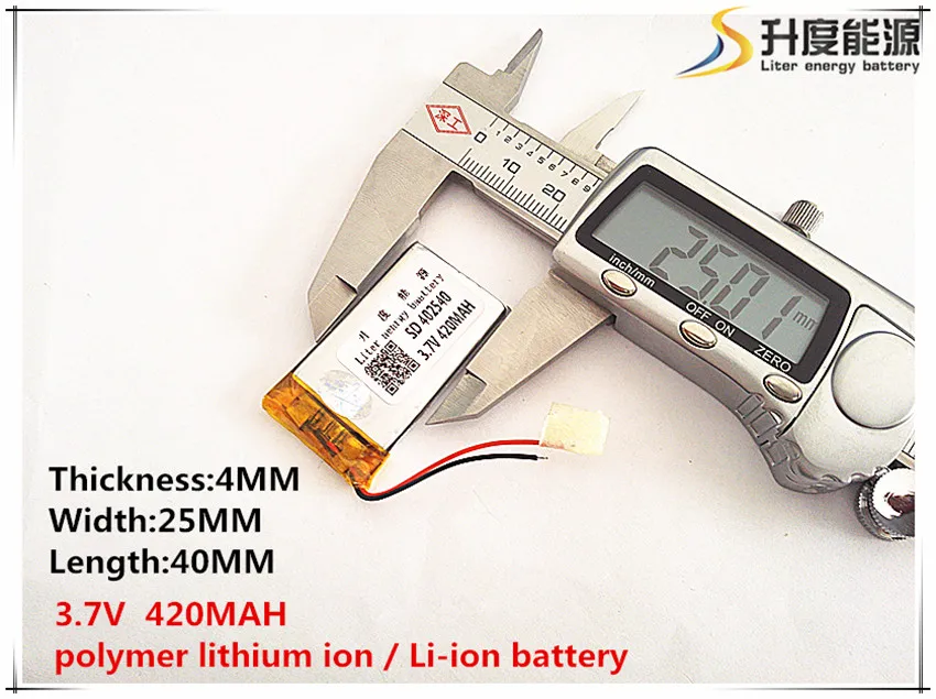 10pcs [SD] 3,7 V,420mAH,[402540] Polymer lithium ion / Li-ion batéria pre HRAČKA,POWER BANKY,GPS,mp3,mp4,mobilný telefón,reproduktor