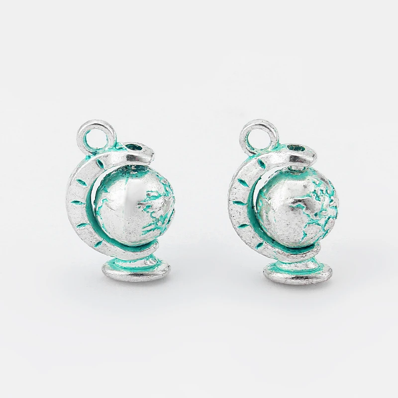 10pcs Svete Otočný Zemi pozemský Svet 3D Charms Prívesky Korálky Šperky Zistenia 18 mm