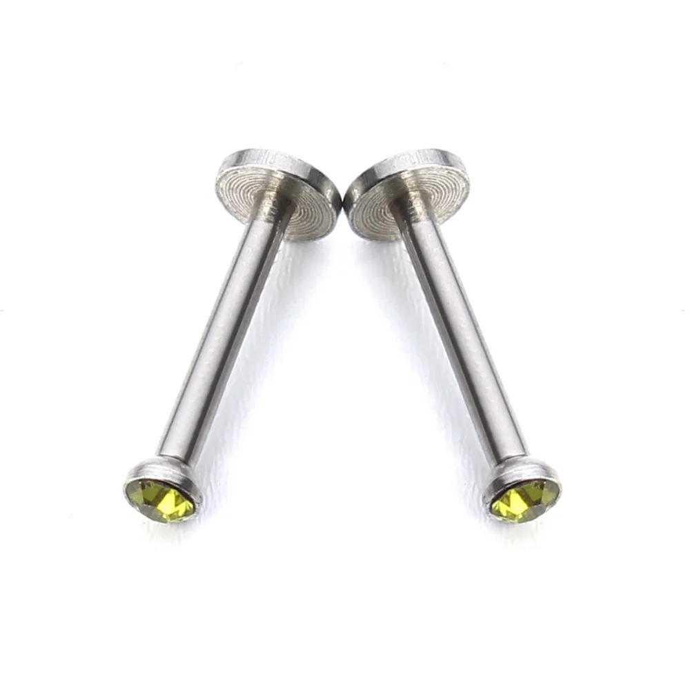 10pcs/veľa 4 mm CZ Crystal Ball Labret Piercing Pery Šperky pre Ženy, Mužov, Punk Bar Nehrdzavejúcej Ocele Prírubového Krúžku Stud Piercing F3723