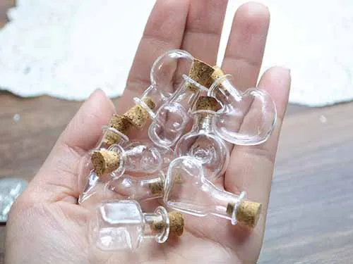 10pieces/veľa zmiešané tvar korku sklo mini fľaša 20 mm malé kúzlo gass fľaša sklenená ampulka prívesok