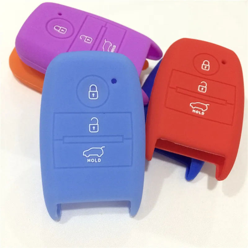 11 farba Silikónové gumy Kľúča Vozidla Kryt Pre kia rio sportage 2016 ceed sorento cerato K2 K3 K4 K5 3 tlačidlo smart remote kľúč