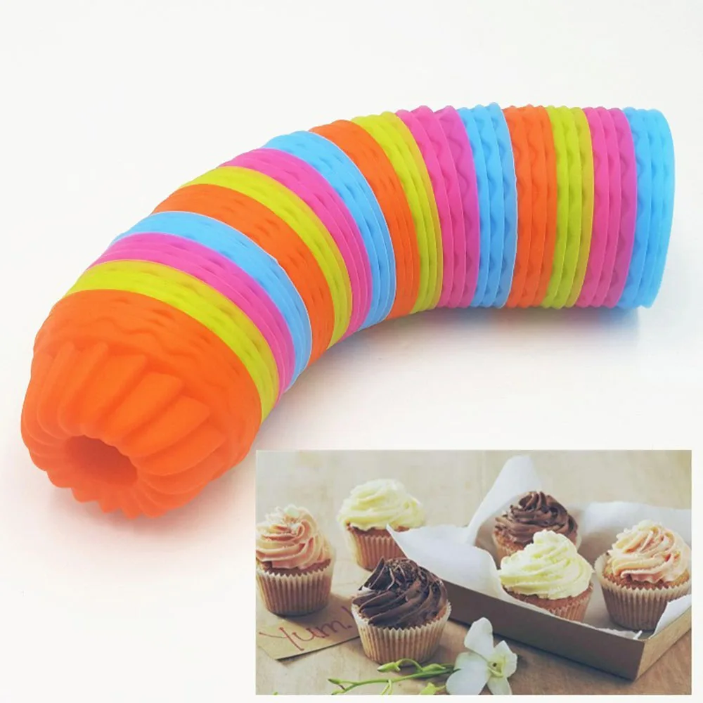 12pcs/veľa 3D Tortu Pohár Silikónové Muffin Cupcake Formy na Pečenie Karamel Puding Jelly Prstencového Formy Nástroje Cake Zdobenie Pečenie P2