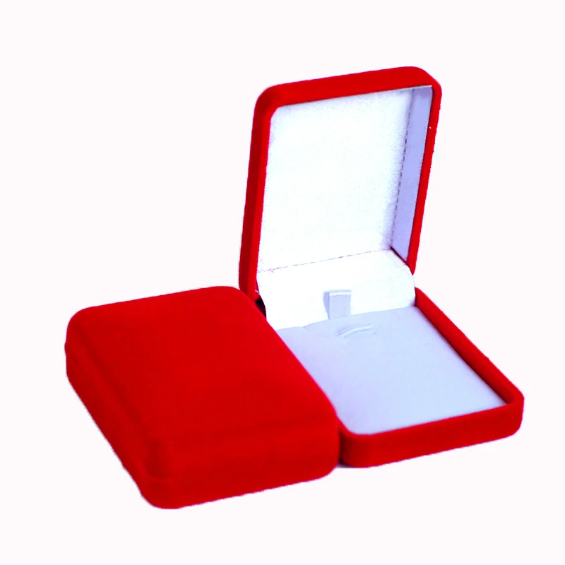 12pcs/Veľa Červenej Fashion Square Velvet Box Pre Prívesok & Náhrdelník Šperky, Darčekové Krabice na Balenie Biela Huba