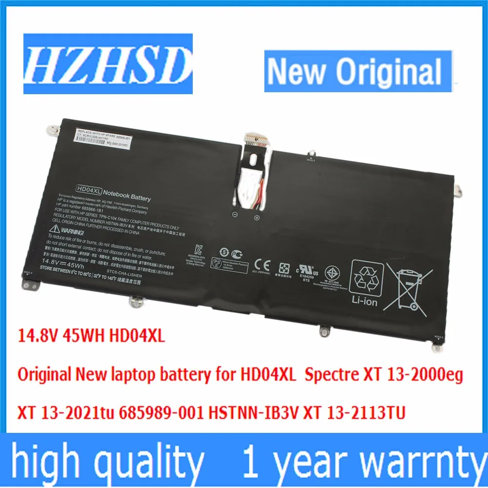 14,8 v V 45WH HD04XL Originálne Nové HD04XL notebook batéria pre Spectre XT 13-2000eg XT 13-2021tu 685989-001 HSTNN-IB3V XT 13-2113T