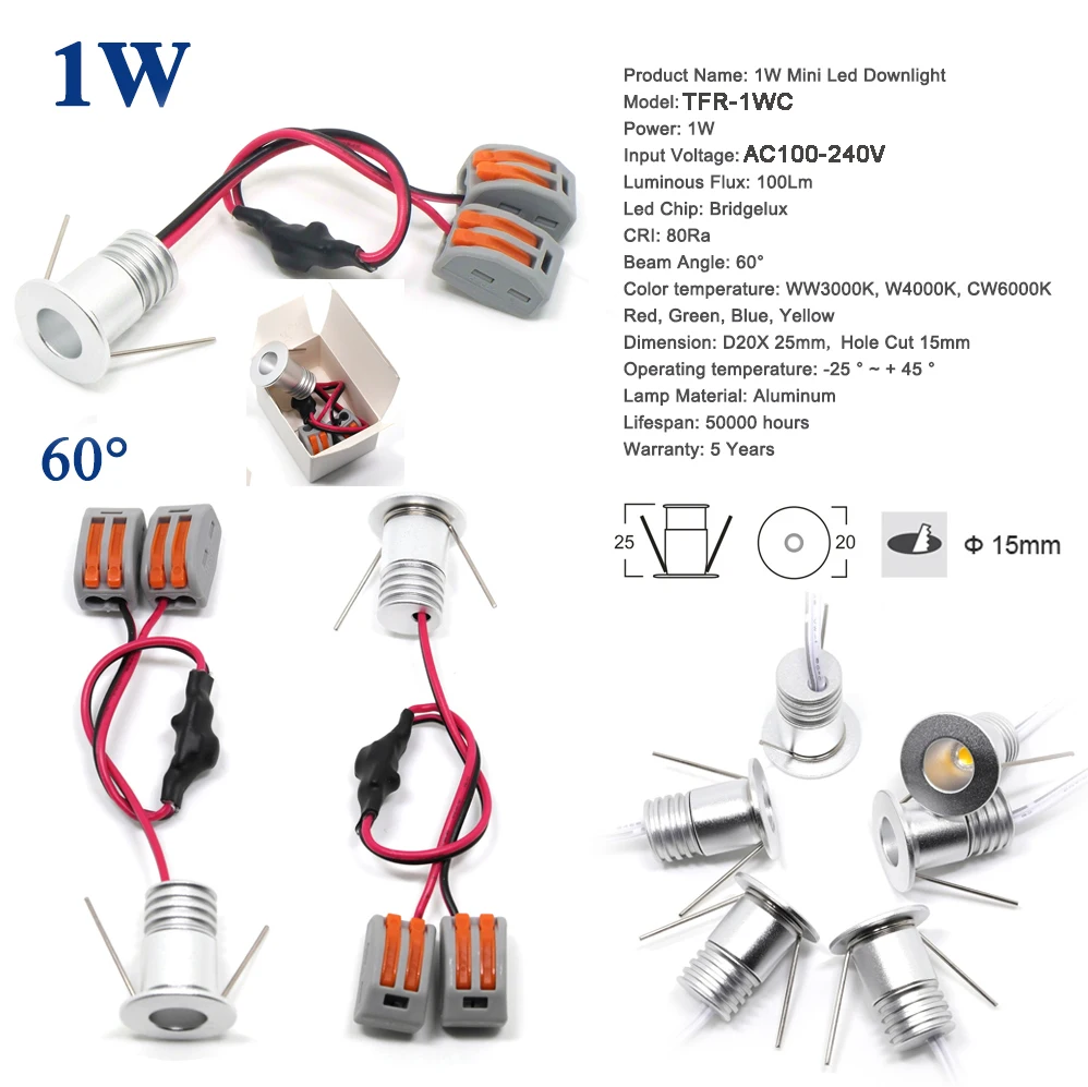 1W 2W 3W 4 W AC 110V 120V 220V 230V 240V Mini LED Žiarovky Lampy Downlight pre KTV Bar DJ Bodové Osvetlenie
