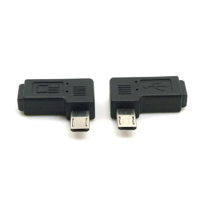 2 ks 9 mm Dlhé Konektorom 90 Stupňov Vľavo a Vpravo Šikmého Micro USB 5Pin Mužov k Mini USB Samica Predlžovací Adaptér Konektor pre Adaptér