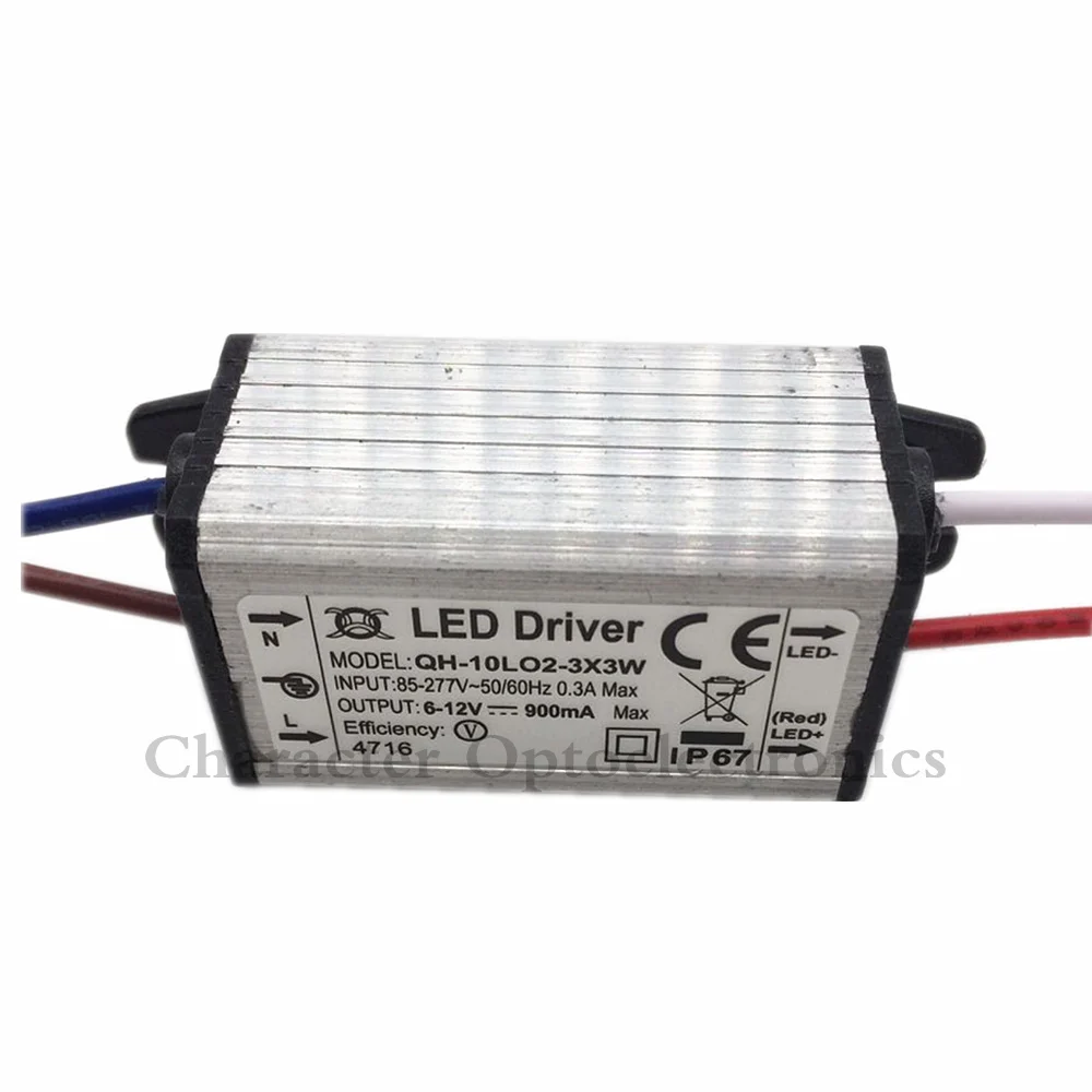 2 ks Nepremokavá Napájanie AC 110 220V LED Driver 2-3x3W 10W 900mA pre 10w High power led čip svetlo