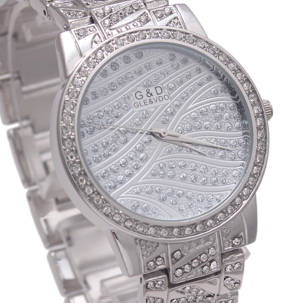 2017 Módne Luxusné G&D Ženy Hodinky Strieborné dámske Náramkové hodinky Quartz Nehrdzavejúcej Ocele Relojes Mujer dámsky Náramok Hodiniek Hodiny