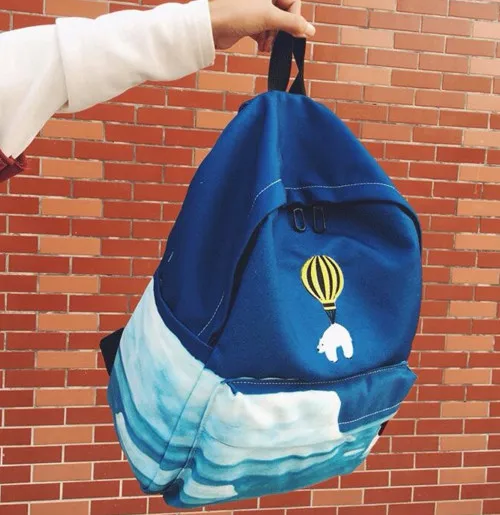 2017 najnovší dizajn oheň balón zvierat výšivky batoh 3D Harajuku batoh dospievajúce dievča batoh školský batoh
