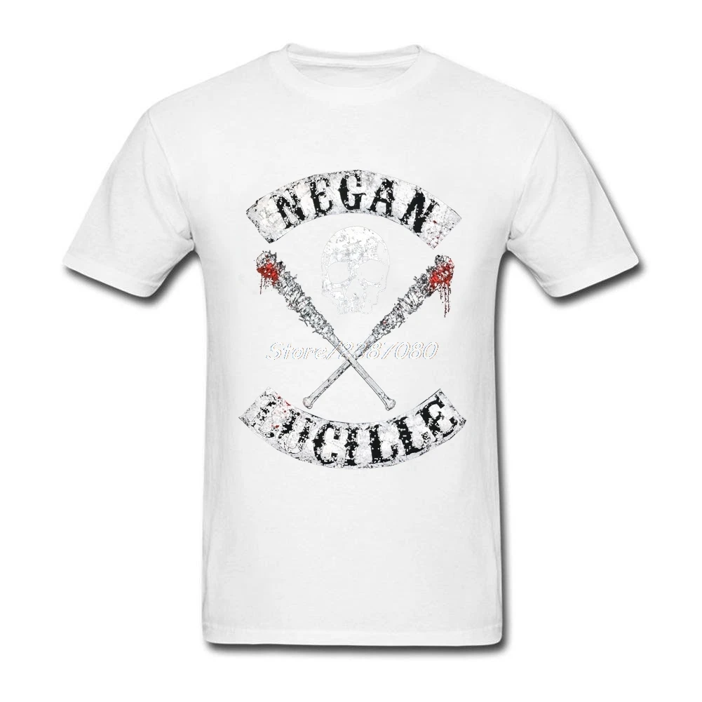2017 Nové Negan Lucille T Shirt Pre Mužov Bavlna Plus Veľkosť Krátky Rukáv Walking Dead T-shirts
