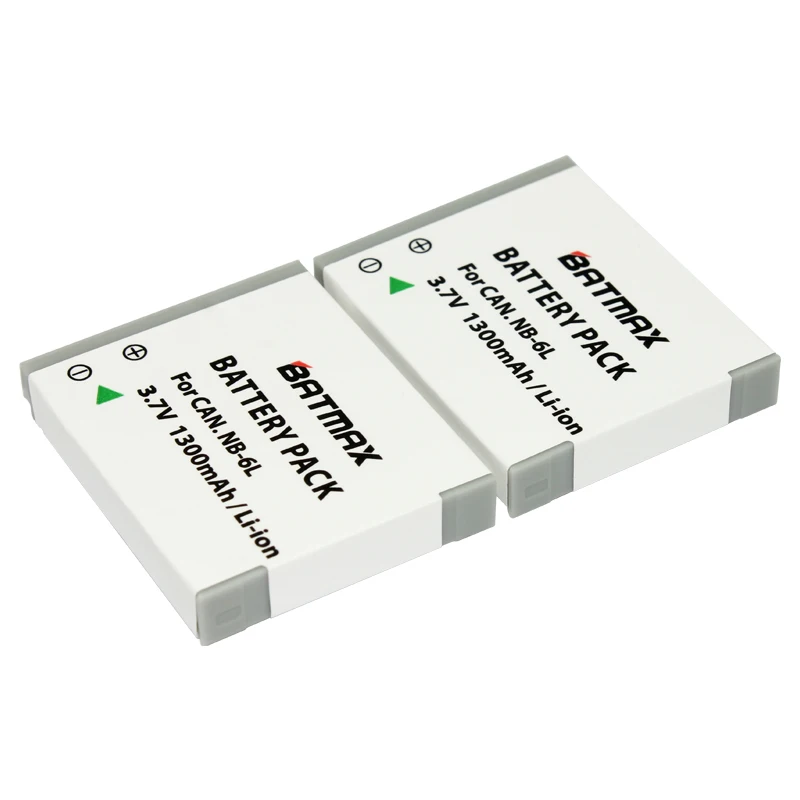 2Pack 1300mAh NB-6L NB-6LH NB6L Batérie + LCD USB Nabíjačka pre CANON Digital IXUS 85 JE PowerShot S90 Digital IXUS 95 IS Fotoaparátu