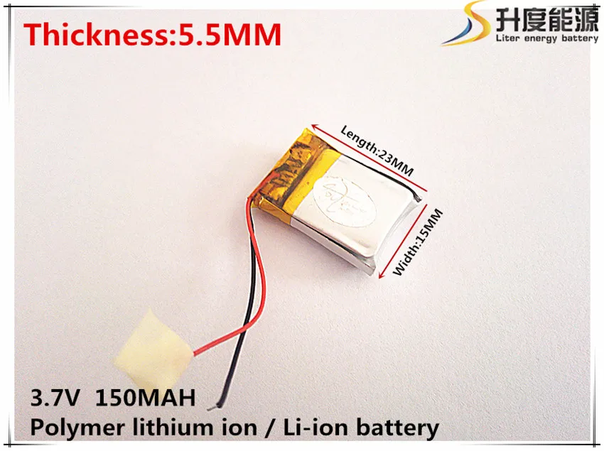 3,7 V 150mAh 551523 Lithium Polymer Li-Po li ion Nabíjateľnú Batériu buniek Pre Mp3 MP4 MP5 GPS, PSP, mobilné bluetooth