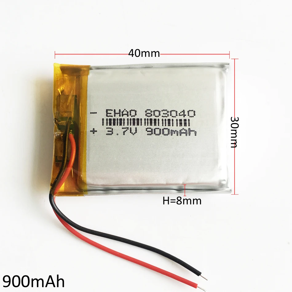 3,7 V 900mAh 803040 Lithium Polymer Li-Po ion Nabíjateľná Batéria Pre Mp3 MP4 MP5 GPS, PSP mobile Pocket PC, e-knihy, bluetooth