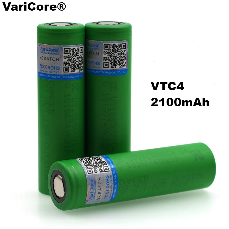 3KS/veľa VariCore Originálne 3.6 V 18650 US18650 VTC4 2100mAh Vysoký odtok 30A batéria Pre Elektronické cigarety doprava Zadarmo