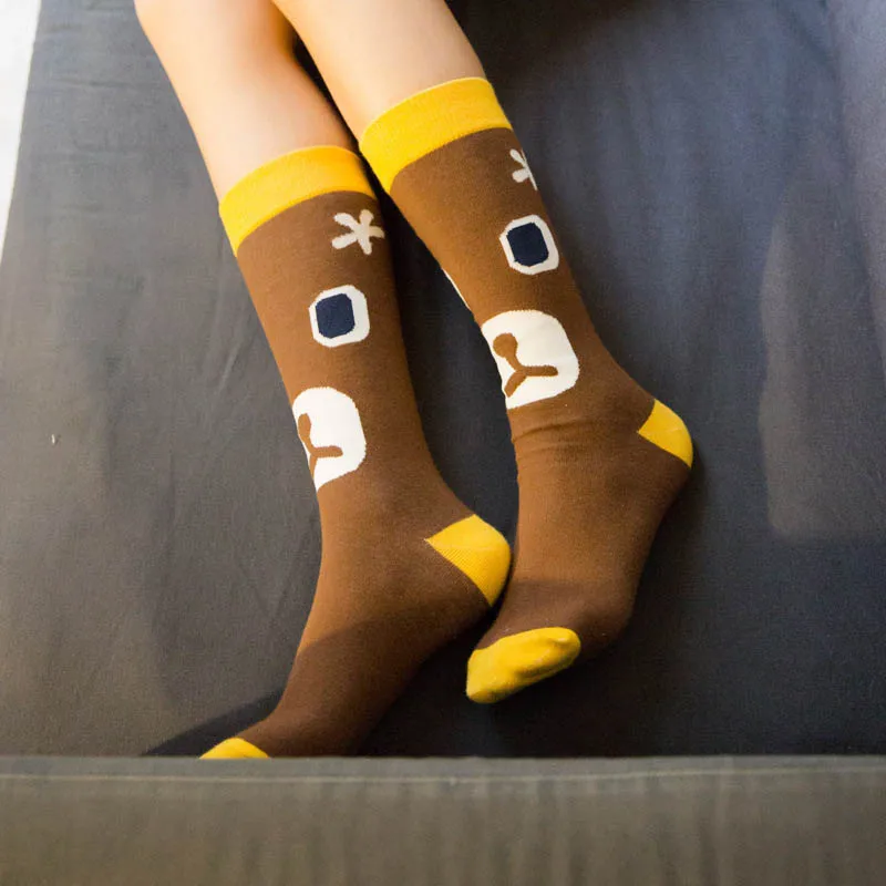 5 Párov Žien Zábavnej Robot Krátke Ponožky valivé Anti-bakteriálne Bavlnené Ponožky Harajuku Novinka Osobnosti Posádky Ponožky Meias