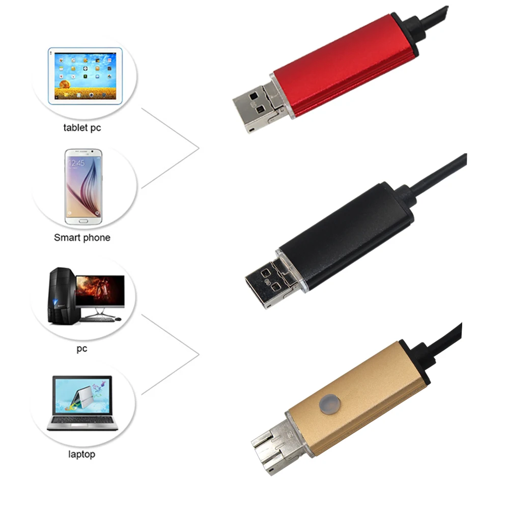 7 mm Objektív, 10M Kábel, Vodotesný IP67 konektor Micro USB Endoskop Prenosný Fotoaparát Pre Android OTG Mobilný Telefón 2 V 1 Flexibilné Endoskopu