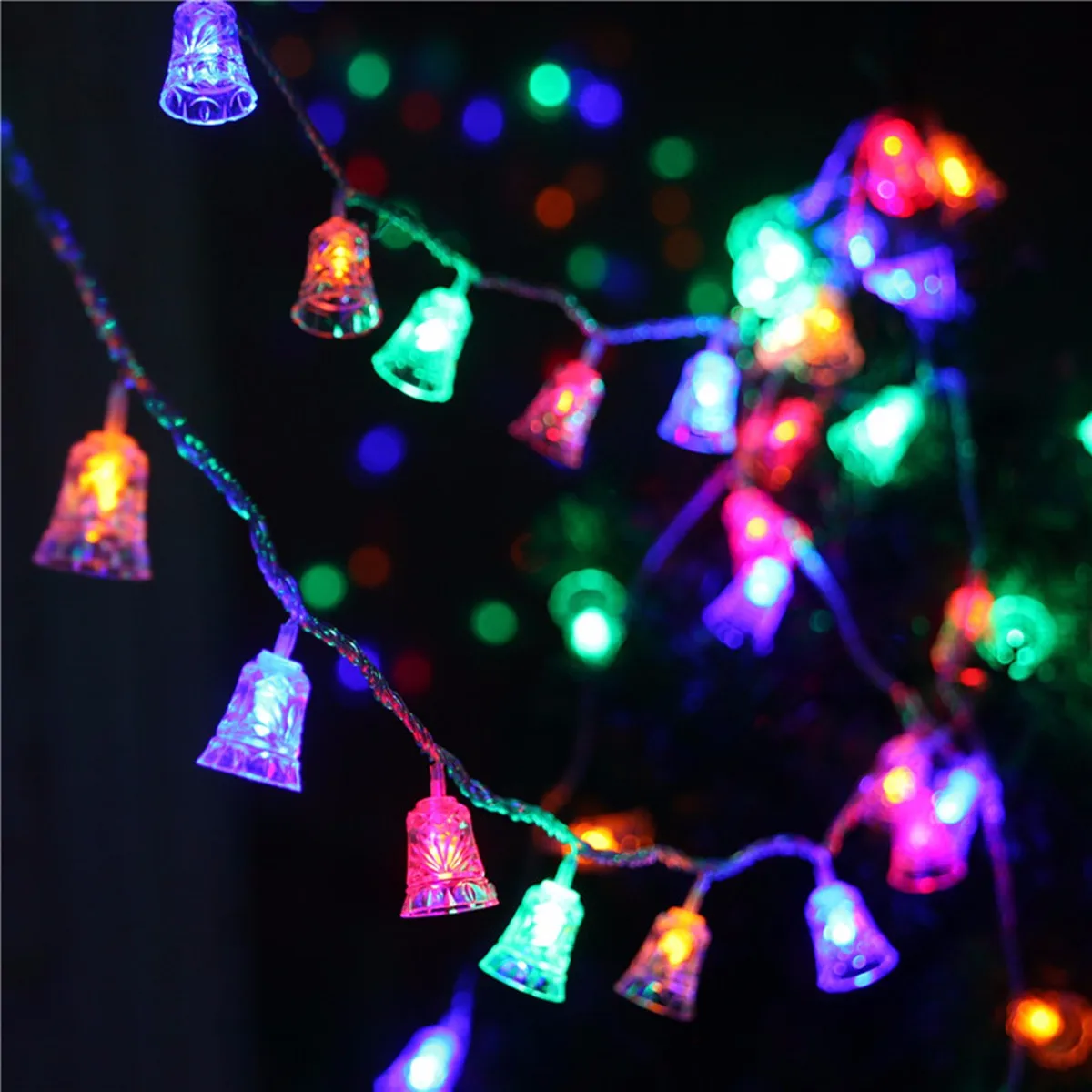 AC220V 4M 20 LED zvončekom string rozprávkových svetiel vianočný stromček, dekorácie pre domov vonkajšie svadobný Veniec dekorácie navidad