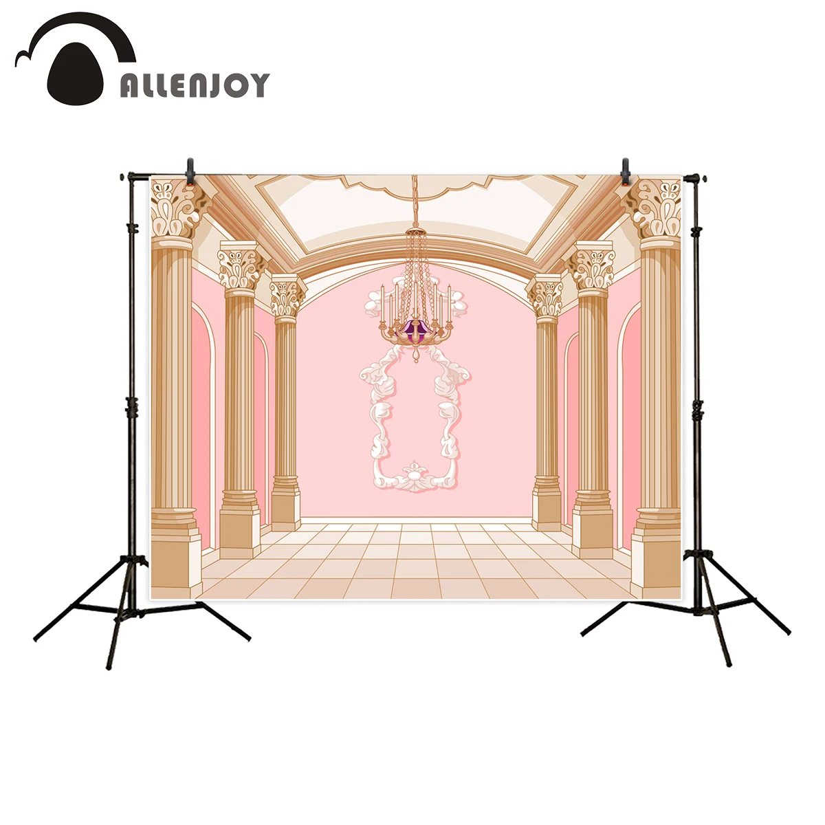 Allenjoy ružová cartoon palác fotografie pozadie princezná dievča pozadí photocall photo studio photo prop professional