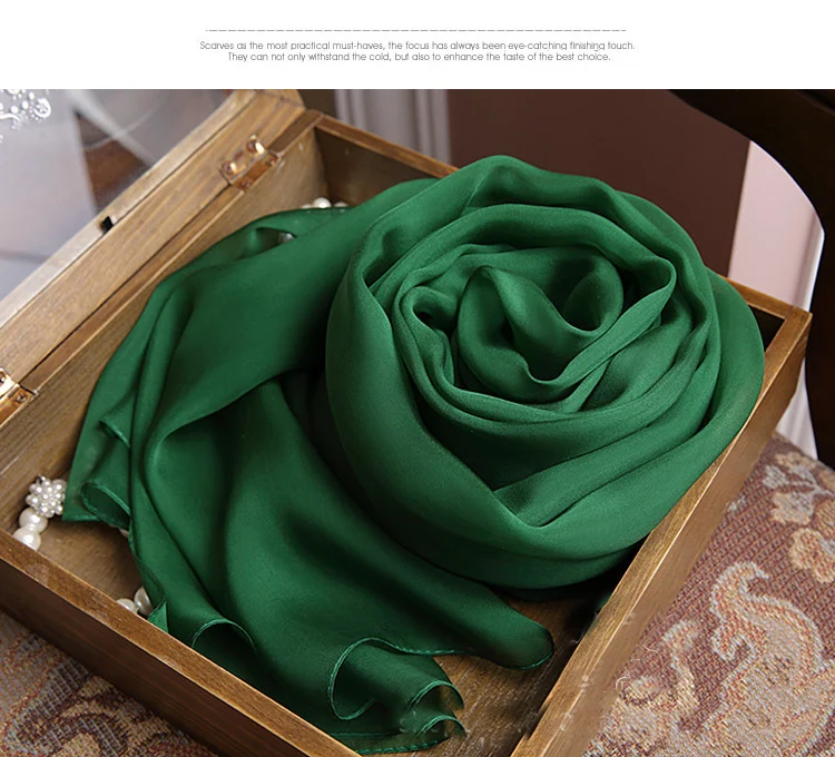 Bandana Hodvábny Šifón Šatku skyour návrhár luxusných ženy scarfs Zelená hodvábne šatky značky pashminas a novorodenca Zábal Hidžáb