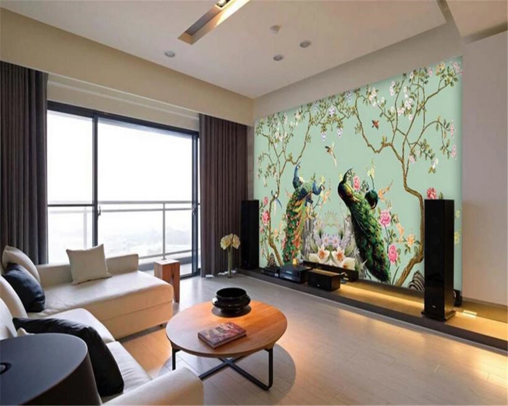 Beibehang Vysokej úrovni, dekoratívne maľby krásne jednoduché tapety vták, páva pozadia, tapety na steny, 3 d aplikácie