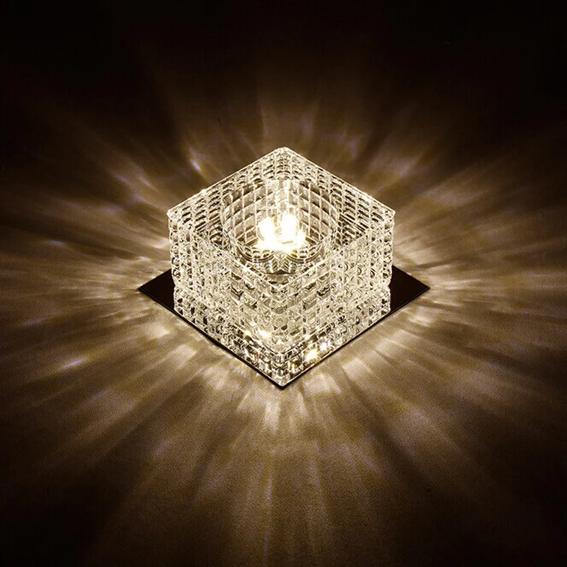 Biela/teplá biela/farebné 5W námestie Led Crystal Stropné osvetlenie Na Verandu Uličkou domov Cristal Strop Vstup Svetlá