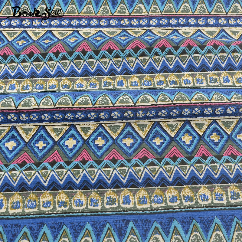 Booksew Textilné Šijací Materiál Tissu Pre Obrus Taška Opony Vankúš Vankúš Zakka Modrá Geometrie Desige Bavlnená Posteľná Bielizeň Textílie