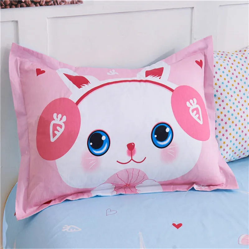 Cartoon králik posteľná bielizeň stanovuje jednotný twin ružová 3d cumlík deku, prikrývku, pokrytie bavlna deti prikrývky zvierat, posteľná bielizeň 3/4pc