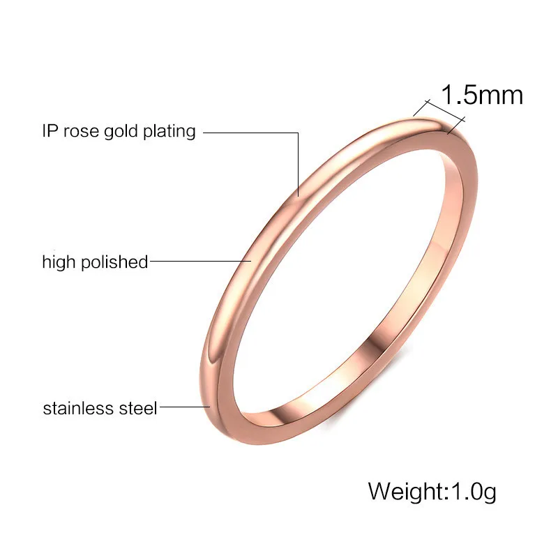 CC Jednoduché Prstene Pre Ženy Nehrdzavejúcej Ocele Rose Gold-Farba Krúžok Módne Šperky, Svadobné Svadobné Zásnubný Prsteň Drop Shipping CC944