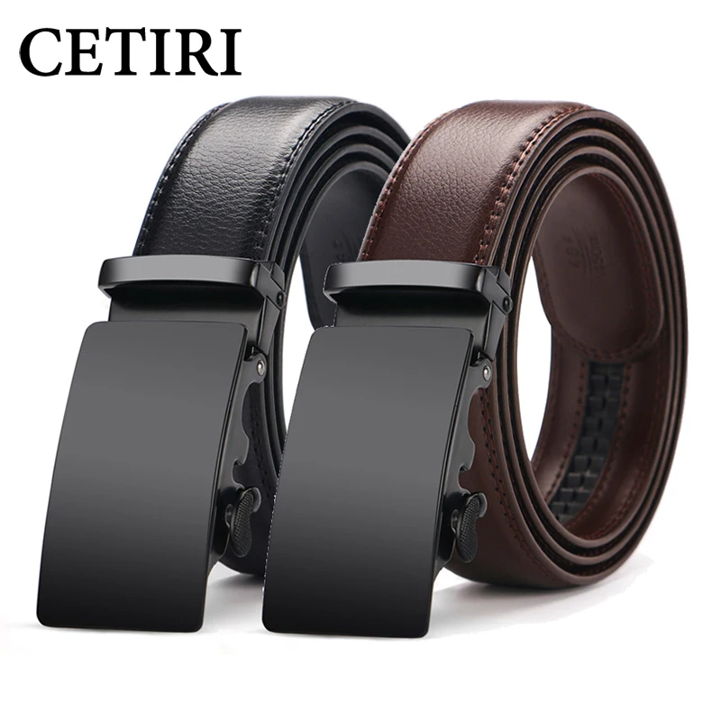 CETIRI značky trendov dizajnér pásy pre mužov posuvné spony ratchet luxusné kožené mužov pás automatické pás ceinture homme
