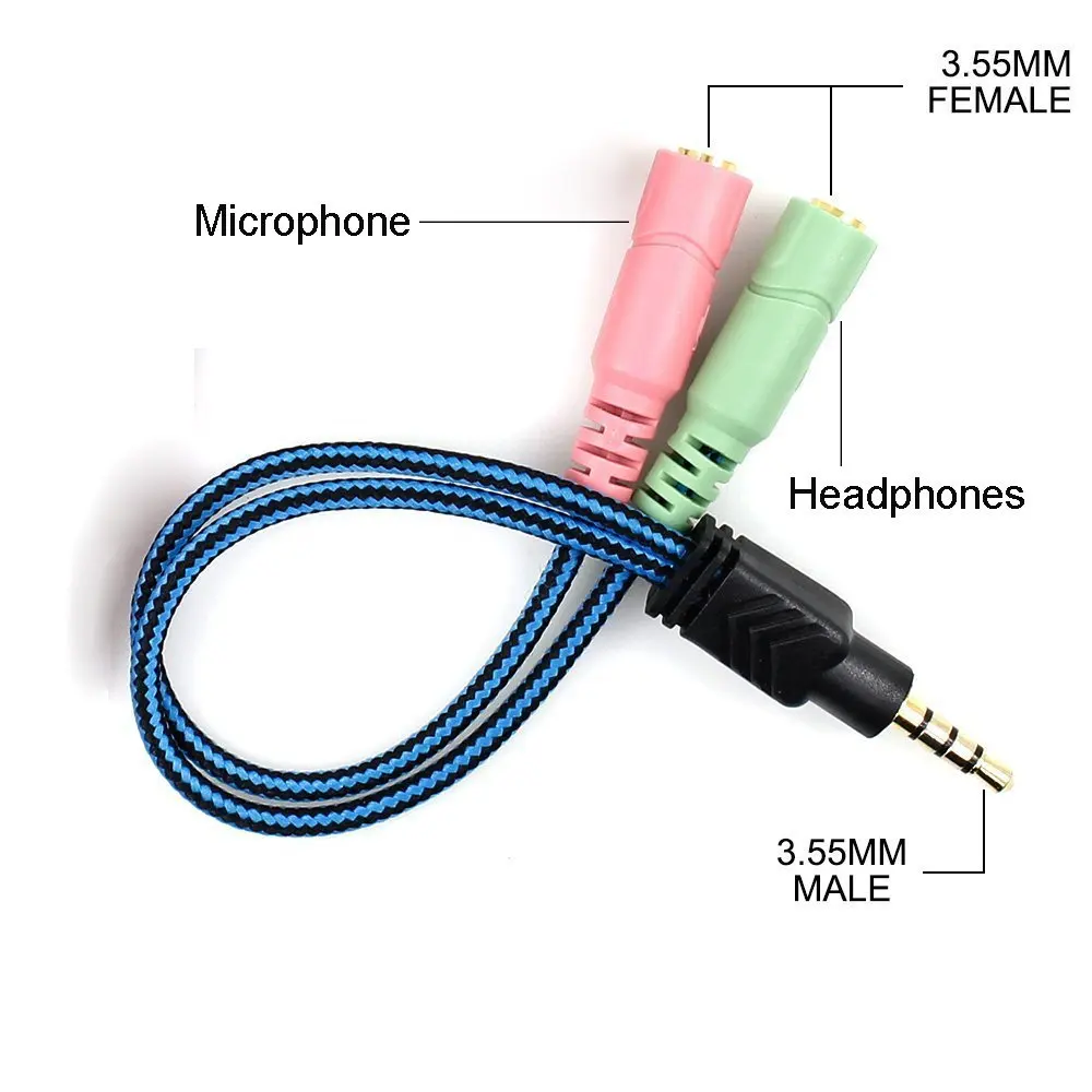 CH3 3,5 mm Jack Kábel Slúchadlo Headset Adapter Kit Vzájomnej meničov a ich modelovaním pre Notebook,PS4,Smartphone,Xbox , s Slúchadlá/Mikrofón