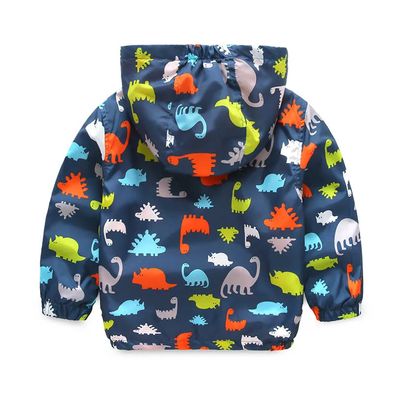 Chlapec Aminals Bundy Deti Jeseň Oblečenie Baby Chlapci Coats Deti Dinosaura Tlač Bunda S Kapucňou Batoľa Jar Vrchné Oblečenie Oblečenie