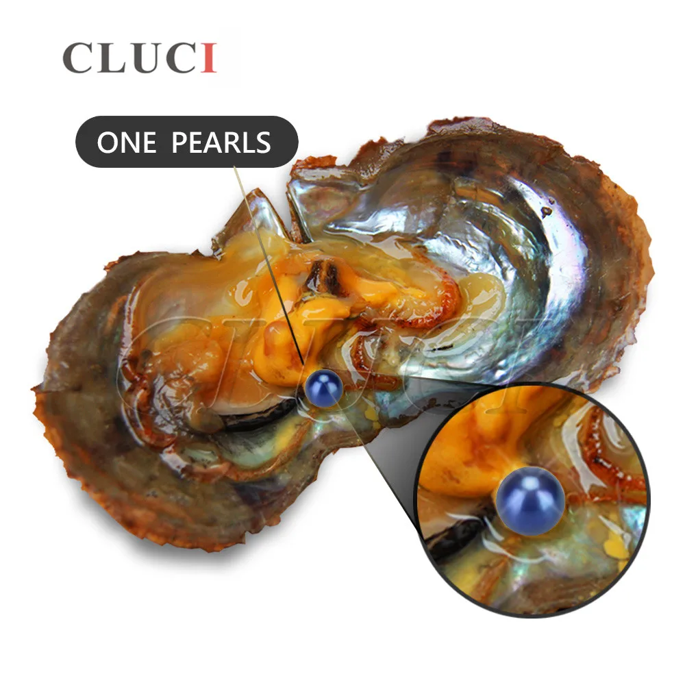 CLUCI Kráľovská Modrá 10PCS Skutočné Prírodné Morské Perly v Ustrice, 6-7mm Farbené Perly A Vákuové Balenie Kúzlo Darček Pre Ženy